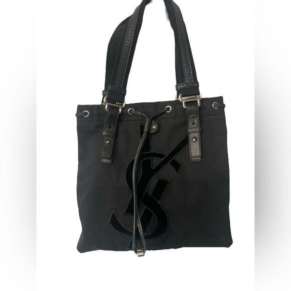 Saint Laurent YSL Kahala Black Canvas Tote - Picture 1 of 9